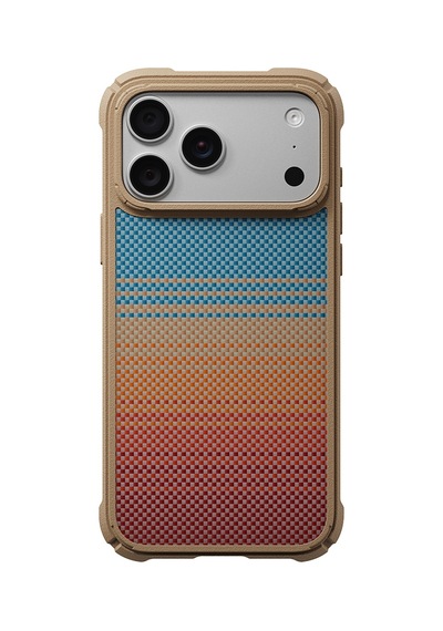Apple iPhone Uyumlu 18 Pro Max Kılıf Aramid Karbon Fiber Sunset 2.0 California Dream Cairn Kapak Mavi-kahve Mavi - Kahverengi