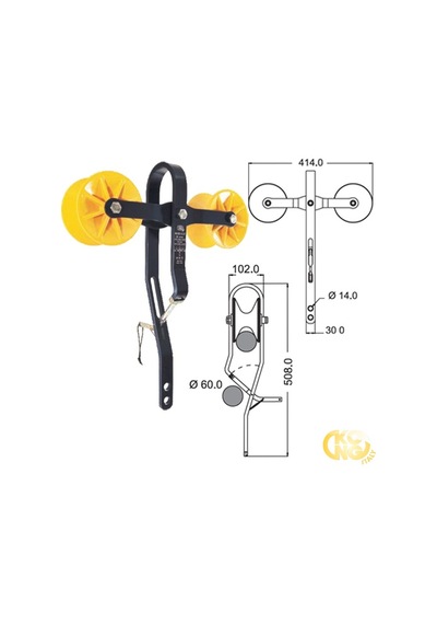 Kong Double Rolley Çiftli Tandem 25 Kn Teleferik Tahliye Makarası En 12278 Uıaa 83302np00kk Sarı