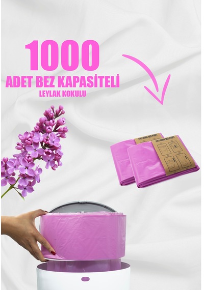 Korbell 16lt Çöp Kutuları İle Uyumlu 1000 Adet Bebek Bezi Kapasiteli Amber Kokulu 2 Paket Yerli Çöp Poşeti