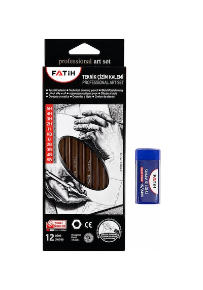 Fatih Professionel Dereceli Kalem Set+silgi Çok Renkli