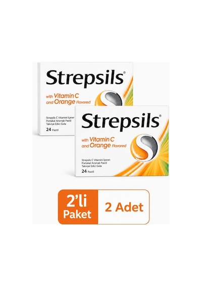 Strepsils C Vitaminli Portakal Aromalı 24 Pastil- 2 Kutu