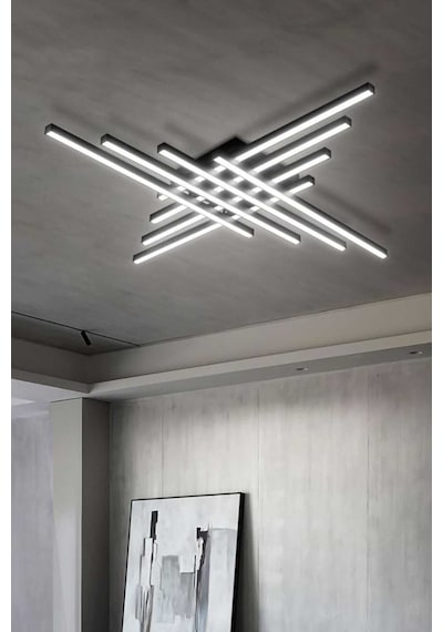 Tibet / Plafonyer Avize / 120 Cm / 8 Çubuk / Antrasit Gövde / 3 R Antrasit Tibet / Plafonyer Avize / 120 Cm / 8 Çubuk / Antrasit Gövde / 3 R Antrasit