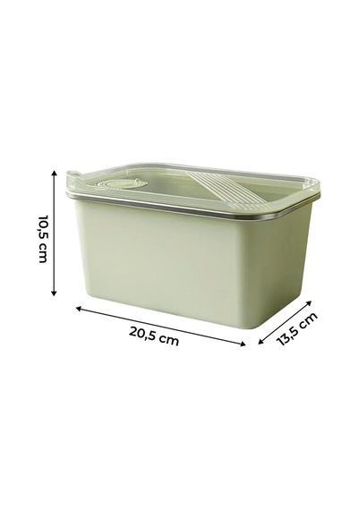 3'lü Paslanmaz Çelik Vakumlu Saklama Kabı 800ml,1,3lt,1,65lt ,fırın Ve Kek Kabı Yemek Kabı Sefer Tası Yeşil
