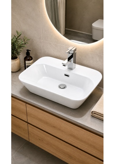 Drop Tezgah Üstü Lavabo 65 45cm 4465 Beyaz