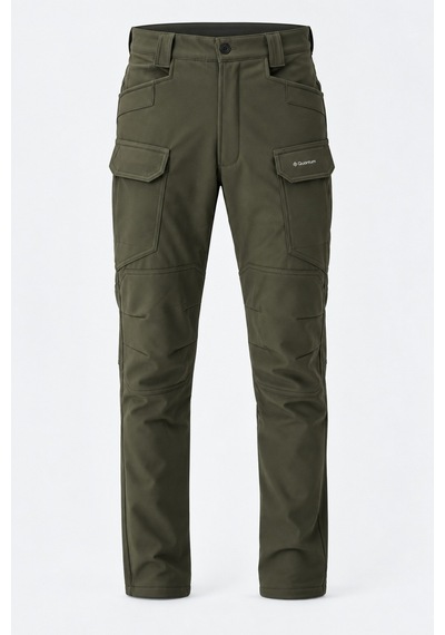 Dechers Erkek Kışlık İçi Polarlı Rüzgar Su Geçirmez Soft Shell Taktik Pantolon - E231 Haki