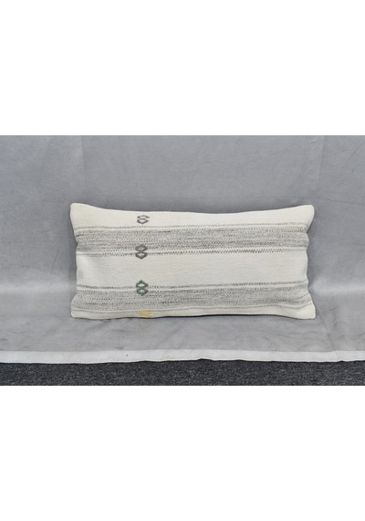 Zehra Abla Halı Yeni El Dokuma Dekoratif Lumbar Kilim Kırlent Yastık Kılıfı 6636 Çok Renkli