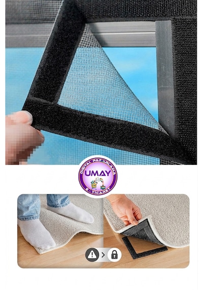 Sineklik Halı Torpido Halısı Kaydırmaz Yapışkanlı Cırt Bant Çok Amaçlı Cırtlı Bant En:2xboy:100 Cm