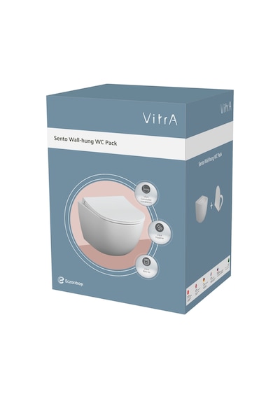 VitrA Sento Asma Klozet ve Klozet Kapağı Seti 7748B003-6248