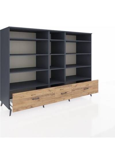 Kronos Dolap 12 Raflı 3 Çekmeceli 220x59x163 Antrasit-antrasit/ç Antrasit-antrasit/çam Kronos Dolap 12 Raflı 3 Çekmeceli 220x59x163 Antrasit-antrasit/ç Antrasit-antrasit/çam