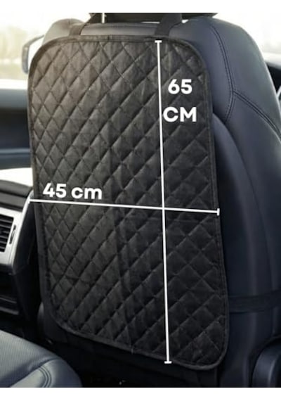 Beylini 2 Adet Araç Içi Koltuk Arkası Koruyucu Toz Engelleyici Suya Dayanıklı Şık Tasarım Oto Araba Koltuk Arkası Kılıfı 45x65 Cm Abanoz - Beyaz