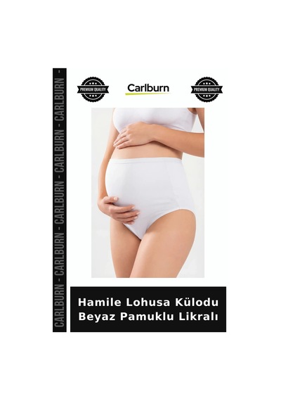 Carlburn Özel Üretim Hamile Lohusa Külodu Beyaz Pamuklu Likralı Yenilik Bebek Doğum