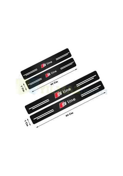 Audi S Line Karbon Kapı Eşiği Oto Sticker Araba Etiket 4 Parça