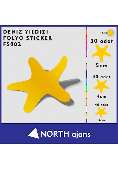 Deniz Yıldızı Folyo Duvar Sticklerı Sarı