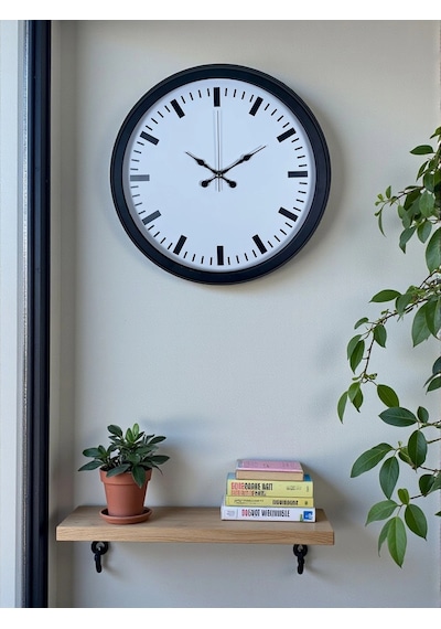 Black & White Baseline 40 Cm Metal Duvar Saati Çok Renkli