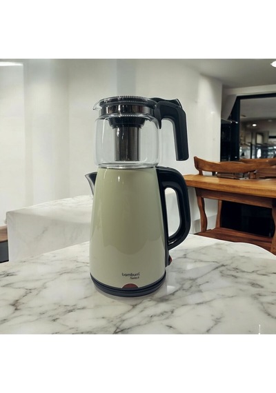 Bambum Teatech Cam Demlikli Çay Makinesi Mint Yeşili