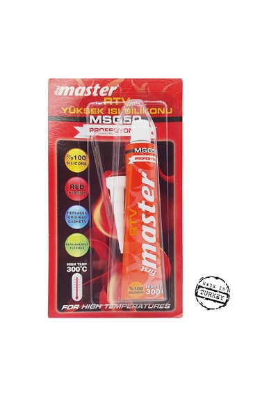 Master Kırmızı Rtv Yüksek Isı Silikonu Tüp 50 Ml