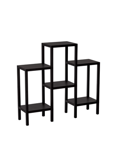 6 Raflı - Siyah Modüler Ünite Plastik 108x100x29 Cm A Stili