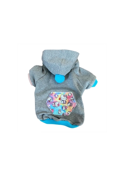 Kemique Kitty Grey Kapsonlu Sweatshirt Kedi Süveteri