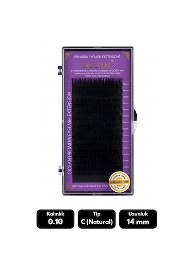 Ocean 0.10c Natural Kıvrım 14 Mm Soft Eyelash Doğal İpek Kirpik 16'lı