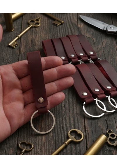 10 Adet Hakiki Deri Anahtarlık Bordo Gerçek Deri Anahtarlık Hediye Anahtarlık Bordo