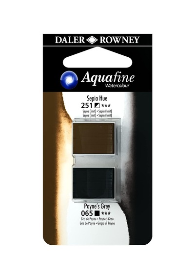 Aquafine H/p Blister Set 21 Sanatçi Tipi Tablet Suluboya, Sepia Hue/paynes Grey Genel