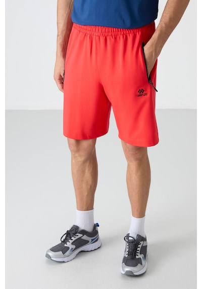 Tommy Life Fiesta Gizli Fermuar Arka Cepli Bağcıklı Standart Kalıp Erkek Şort - 81136 Kırmızı