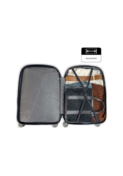 Reymond Luggage Piramit Desen ABS Seyahat Valizi, Canyon Serisi,  Taş - Büyük Boy