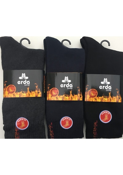 Erda Erkek Termal Çorap 3'Lü Asorti 40-44 Çok Renkli