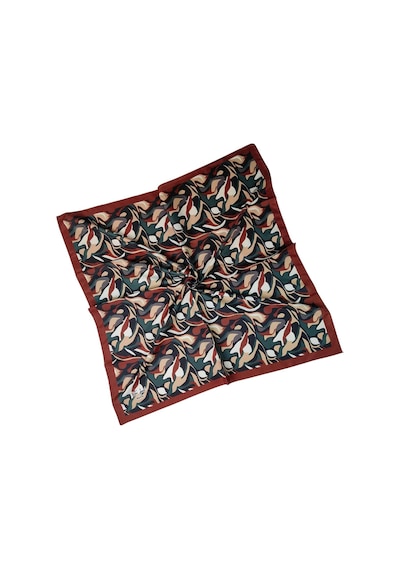 Mim Eşarp Vav İpek Kadın Micro Twill Sport Desenli Eşarp Bordo