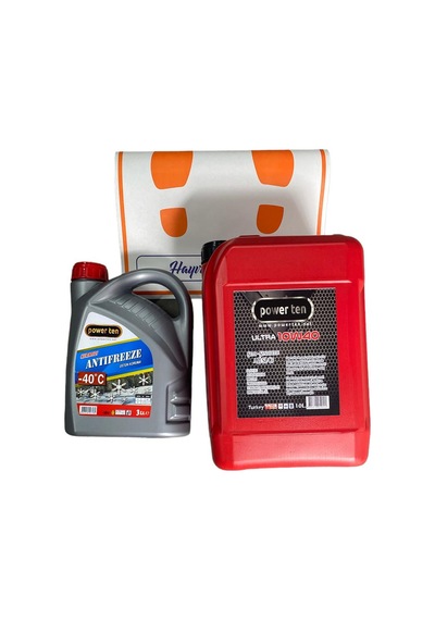 Power Ten 10W-40 Motor Yağı 10 L + Kırmızı Antifiriz 3 L