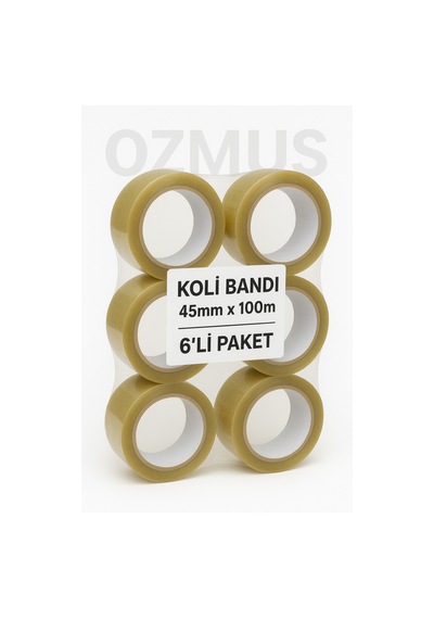 45mm X 100m Şeffaf Akrilik Koli Bandı 6 Lı Ekonomik Paket 6