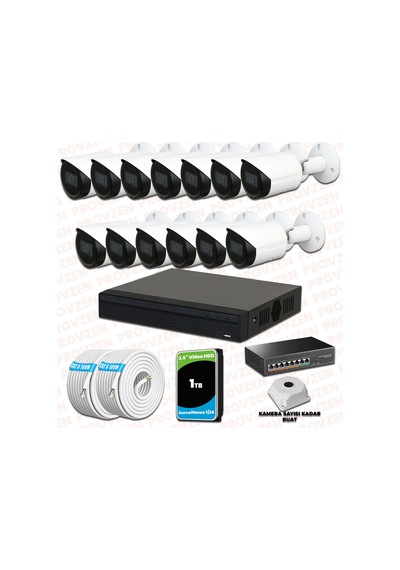 Provzen Dahua 13 Kameralı Ip 1080p Gece Görüşlü Güvenlik Kamerası