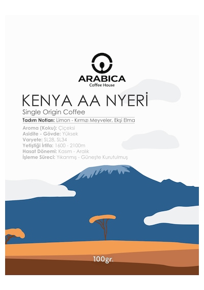 Kenya Aa Natural Kahve 100g Öğütülmüş Kahve Taze Kavrulmuş Chemex
