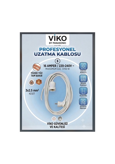 Vikomulti 30 Metre 3x2.5 Tam Bakır Kalın Kablo Uzatma Seyyar. Altın - 919185461 Altın - 919185461 Diğer