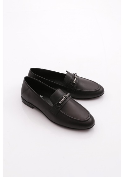 Dgn 506 Kadin Loafer Ayakkabi Siyah Napa