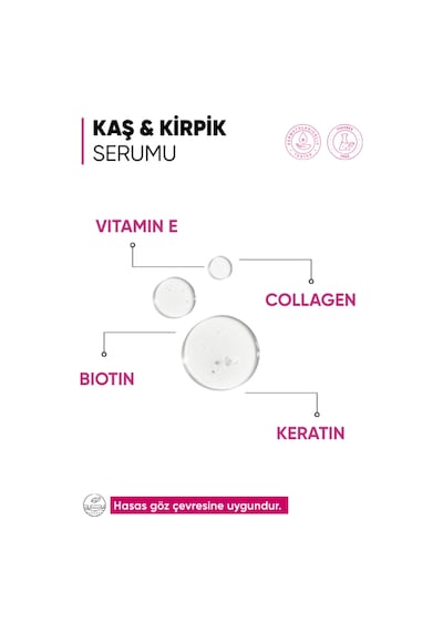 Mia Klinika Su Bazlı Güçlendirici Keratin ve Biotin İçeren Besleyici Kaş Ve Kirpik Serumu 6 ML