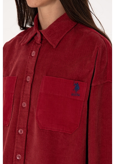 U.S. Polo Assn. Kadın Vişne Uzun Kollu Tunik Gömlek 50290001-VR223