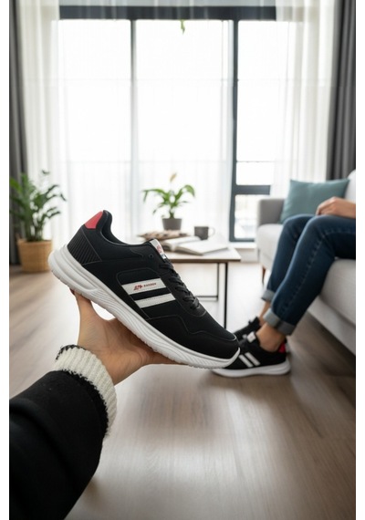 Enoch Erkek Siyah -beyaz Günlük Spor Ayakkabı Klasik Şeritli Sneaker Yumuşak Taban Yürüyüş Modeli Siyah