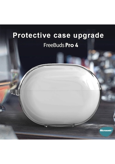 Microsonic Huawei Freebuds Pro 4 Kılıf Transparent Clear Soft Şeffaf