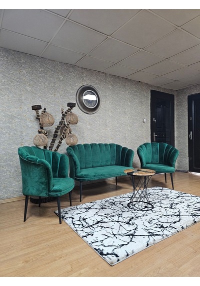 Zafir Papatya Çay Seti Koltuk Takımı Siyah Boyalı Sivriltme Ayak, Balkon, Salon, Ofis, Cafe Koltuk Takımı Yeşil Zafir Papatya Çay Seti Koltuk Takımı Siyah Boyalı Sivriltme Ayak, Balkon, Salon, Ofis, Cafe Koltuk Takımı Yeşil