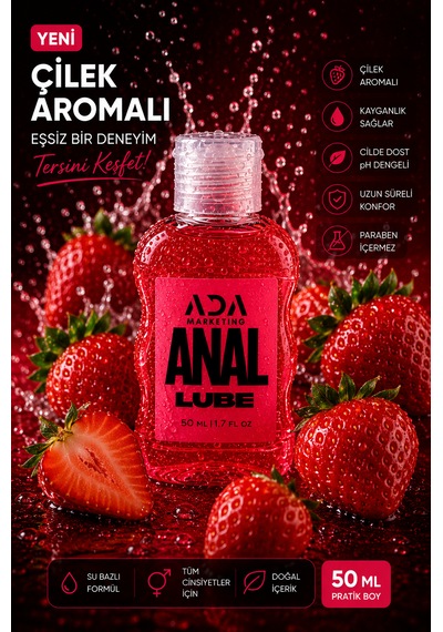 Ada Marketing 50 Ml Çilek Aromalı Anal Kayganlaştırıcı Jel Özel Seri