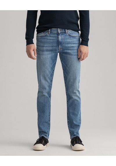Gant Hayes Erkek Mavi Slim Fit Jean Pantolon DÜZ 1000308.971 Mavi
