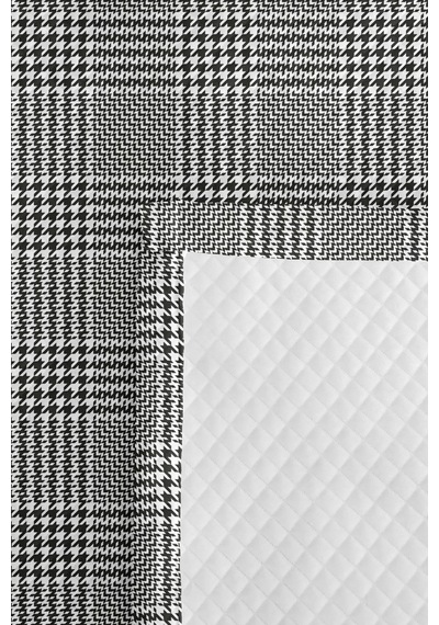 Siyah Ekose Genç Odası Tek Kişilik Pike Takımı - Geometrik Modern 160x220 Cm Kapitone Yatak Örtüsü Ilık Kum Parıltısı