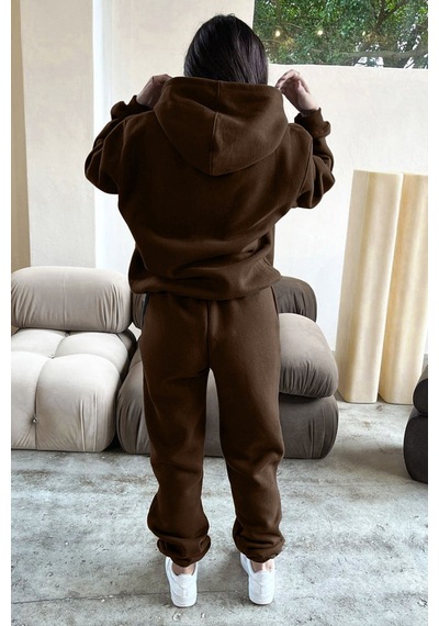 Fetch Eşofman Takımı Sweatshirt Jogger - Kahverengi Baskılı Oversize Şardonlu Kapüşonlu Kahverengi Fetch Eşofman Takımı Sweatshirt Jogger - Kahverengi Baskılı Oversize Şardonlu Kapüşonlu Kahverengi