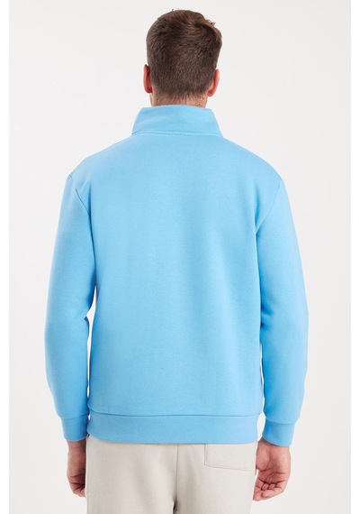 Tudors Unisex Relax Fit Rahat Kesim Pamuklu İçi Polarlı Yarım Fermuarlı Mavi Dik Yaka Sweatshirt-35154 Mavi Tudors Unisex Relax Fit Rahat Kesim Pamuklu İçi Polarlı Yarım Fermuarlı Mavi Dik Yaka Sweatshirt-35154 Mavi