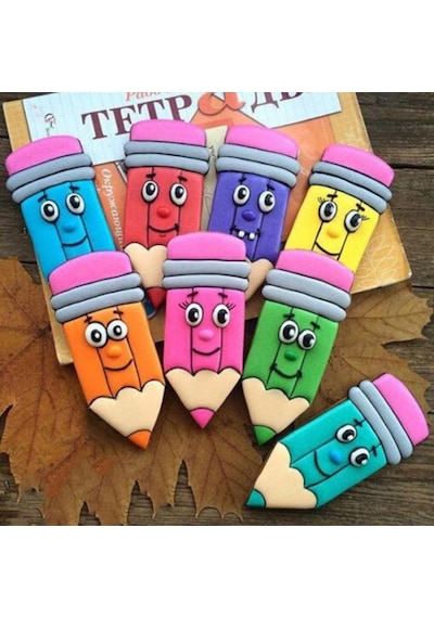 Okul Kurabiye Kalıp Set 4'lü- Kalem, Kitap, Çocuk, Balon