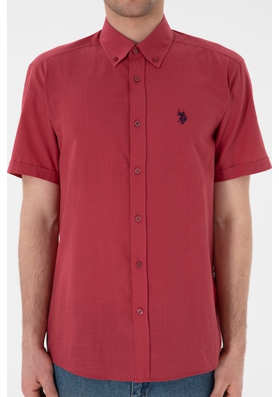 U.s. Polo Assn. Erkek Vişne Gömlek Kısa Kollu 50306324-vr223 Vişne