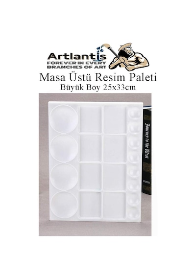 Masa Üstü Resim Paleti 1 Adet 20 Hazneli Boya Paleti 25x33 Cm Sanatsal Boyalar İçin Büyük Palet Akrilik Boya Yağlı Boya Guaj Boya