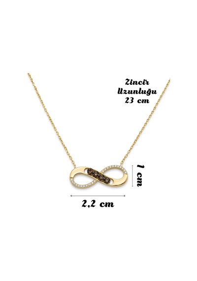 Zarif Sonsuzluk 925 Ayar Gümüş Kadın Kolye Gold & Silver Renk Seçeneği Altın - 911111562 Altın