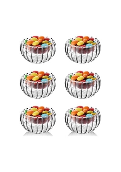 Dekoratif Cam Lokumluk, 8x8 Cm, 6'li Set Diğer
